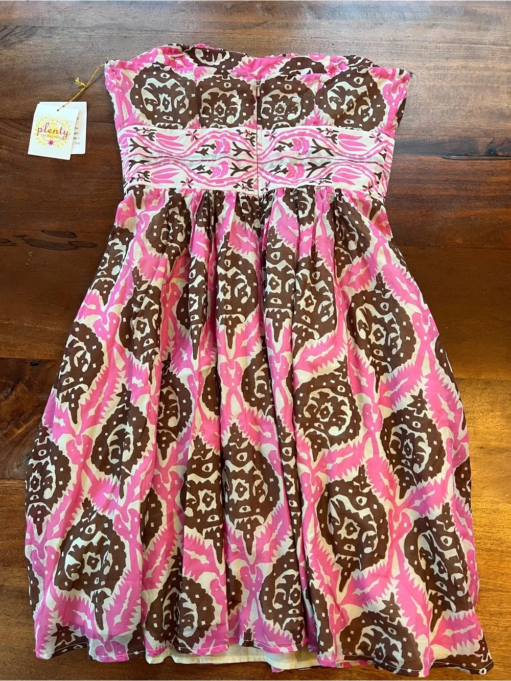 NWT Plenty by Tracy Reese Silk Strapless Dress Sz 6 Pink - Picture 9 of 10